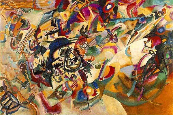 نقاشی رنگ روغن سبک آبستره - ترکیب بندی هفتم اثر واسیلی کاندینسکی